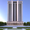 Modern High Rise Residential Building With Numerous Windows Ground Floor Entrance And Surrounding Green Trees