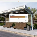 Modern platform bus platform awning canopy outdoor seat 3d model