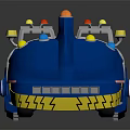 Blue Toy Racing Car With Racing Team Logo Number 44 And Yellow Tire Edges