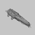 Futuristic Fighter Jet With Complex Structure Armored Exterior Industrial Modules And Gray White Color Scheme