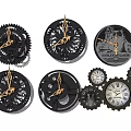Vintage Steampunk Clocks With Gear Hollow Designs Classic Dials And Decorative Style