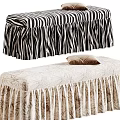 Elegant Linen Fabric Sofa Bench With Ruffled Skirt Cover For Living Room Bedroom Home Decoration