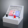 White Scientific Device With N S Markings Pointer And Colored Knobs 3d model
