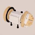 Mechanical Components With Gold And Silver Metal Gear Connector And Black Tools