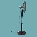 Black Stand Air Conditioning Fan With Metal Blades Adjustable Height And Stable Base
