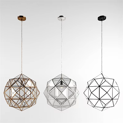 Industrial LOFT Chandelier Iron Chandelier Glass Chandelier 3d model