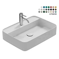 Modern White Washbasin With Chrome Faucet And 23 Color Options
