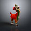 Colorful Llama Decorative Doll With Vibrant Red Green Orange Colors For Home Decor
