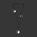 Modern Minimalist Necklace With Geometric Circular Pendants And Thin Line Design