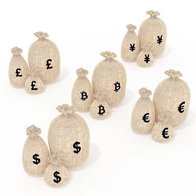 Modern Bag Money Bag 3d model Modern Bag Money Bag 3d model