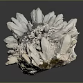 Decorative Ornament Set Natural White Crystal Cluster With Gray Mineral Inclusions For Home Decor