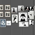 Black and White Wall Art With Various Frames And Diverse Designs On Wall