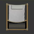 Modern Lounge Chair with Wooden Frame White Fabric Cushion and Pillow