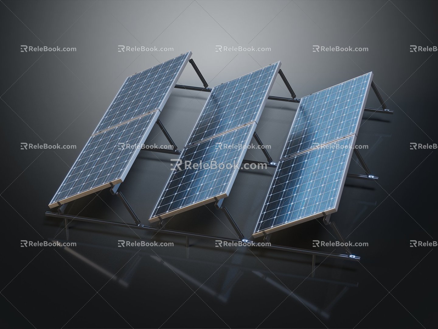 Modern solar panel solar cell science fiction battery energy battery model