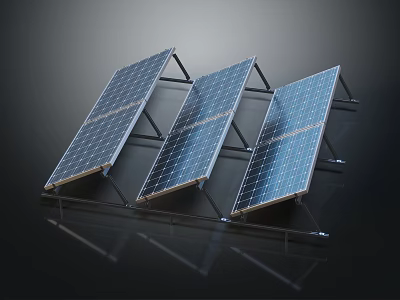 Efficient Solar Panels As Daily Household Electrical Appliances For Renewable Power Supply 3d model