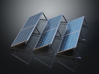 Modern solar panel solar cell science fiction battery energy battery 3d model