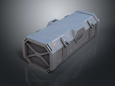 Heavy Duty Grey Metal Equipment Case With Locking Latches Reinforced Frame And Ventilation Grilles 3d model