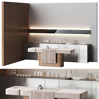 Modern Display Cabinet Cosmetics Counter Shelf Cosmetics Counter Cosmetics Combination Display Table Faucet 3d model