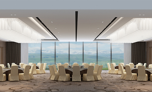 Modern Ballroom Hotel Restaurant Room Ballroom 3d model