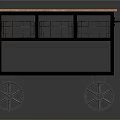 Industrial Style Mobile Cart With Wooden Top Metal Wire Shelves And Wheels