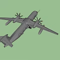 Gray Turboprop Passenger Plane With Aerodynamic Fuselage Design And Propeller Engines