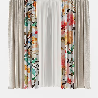 Modern fashion curtain 3d model