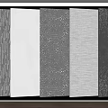 Modern Luxury Background Wall With Multiple Textures And Metal Frame In Black White Gray