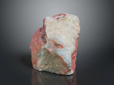 Premium Natural Wood Stone with Red White Green Mixed Colors and Natural Surface Texture 3d model