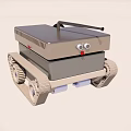 Smart Machine With Tracked Chassis Top Control Panel And Antenna Structure 3d model