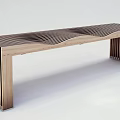 Modern Wooden Outdoor Bench With Slatted Sides And Long Sleek Structure Design