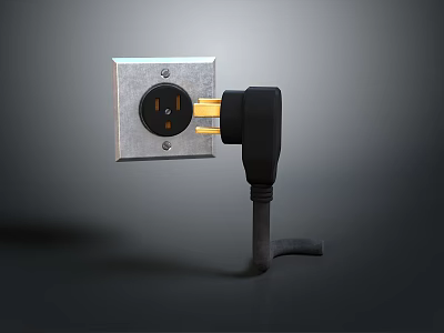 Sturdy Metal Electrical Socket and Plug Hardware Tool with Durable Construction Design 3d model