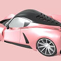 Pink Electric Toy Car With Streamlined Design Black Roof And Alloy Wheels