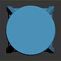 Blue Wooden Round Stool With Simple Design Smooth Surface And Modern Style