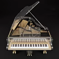 Transparent Grand Piano With Clear Acrylic Case And Wooden Interior For Musical Instruments Art Supplies