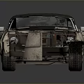 Vintage Worn Classic Car Featuring Faded Paint Damaged Roof And Scratched Body
