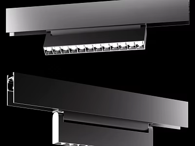 Modern LED Grille Light With Sleek Metal Housing And Multiple Lamps For Commercial Lighting 3d model