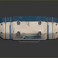 Space Supply Module With Blue Straps White Body For Cosmic Missions 3d model