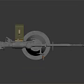 Mounted Machine Gun Weapon With Pedestal Base Metal Structure And Sight