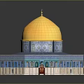 Iconic Domed Building Design With Golden Dome Blue Base Decorative Patterns And Ornate Arches