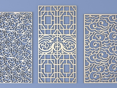 Chinese-style openwork window pane lattice openwork carved flower model