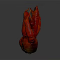Two Red Irregular Shape Root Vegetables On Grey Background With Reflection