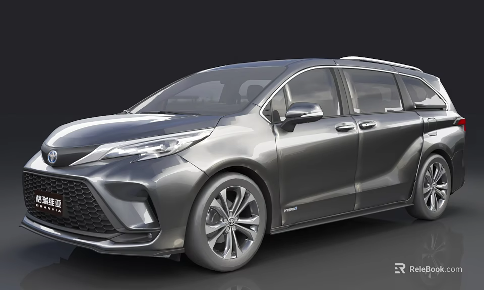 Gray Toyota Family Minivan With Modern Design Sleek Lines And Alloy Wheels 3d model 