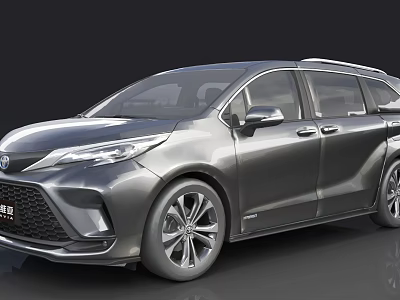 Gray Toyota Family Minivan With Modern Design Sleek Lines And Alloy Wheels 3d model
