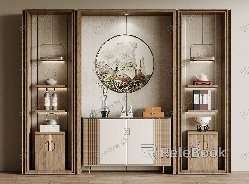 New Chinese Style Wine Cabinet Multi-functional Wine Cabinet Side Cabinet model