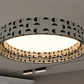 Modern Circular Ceiling Light With Perforated Geometric Patterns And Soft Warm Light 3d model