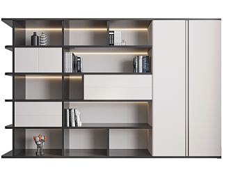 Modern bookcase 3d model