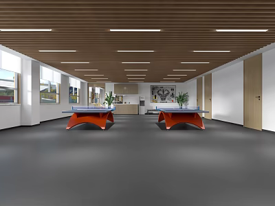 Modern Table Tennis Room Activity Room Sports Fitness Table Tennis Room Table Tennis Table Fitness Activity Room Company Fitness 3d model