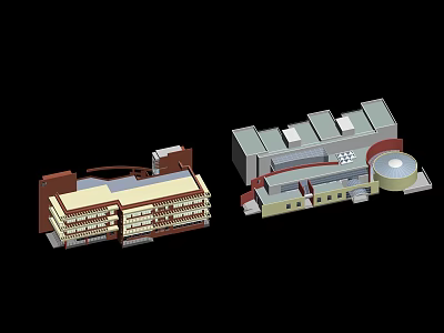 Modern Office Building Architectural Exterior Design Featuring Multi Floor Structure And Detailed Facade 3d model