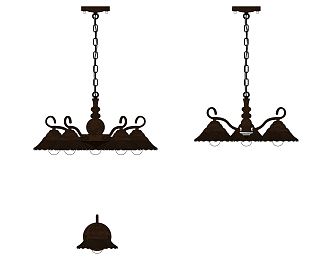 European-style lamp combination simple chandelier wall lamp combination 3d model