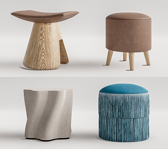 Modern Stool Low Stool Combination 3d model